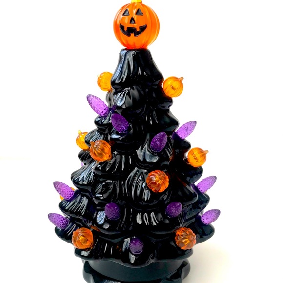 🖤New🧡 Retro💜 Small Ceramic Halloween Tree - Picture 2 of 12